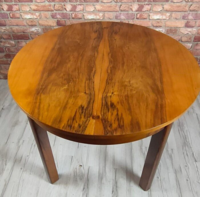 art deco round extentable dining table 1950s 6821