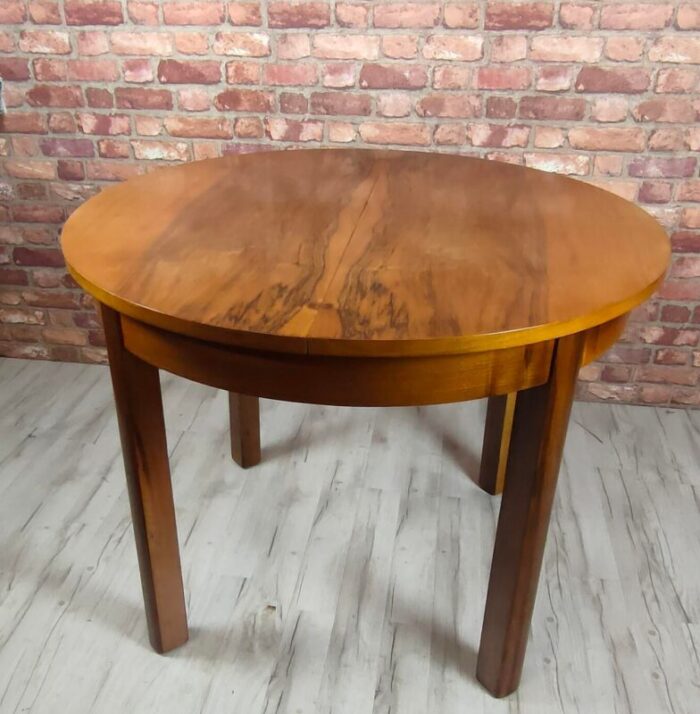 art deco round extentable dining table 1950s 8138