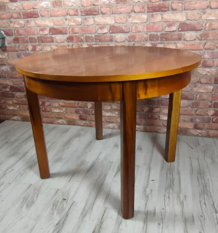 art deco round extentable dining table 1950s 9082