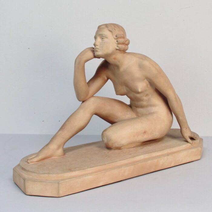 art deco terracotta sculpture by lucien alliots 1