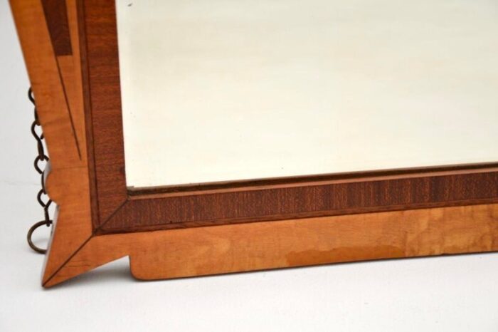 art deco walnut and satinwood mirror 1930s 4057