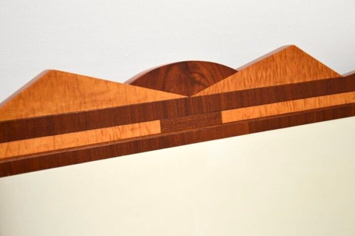 art deco walnut and satinwood mirror 1930s 6464