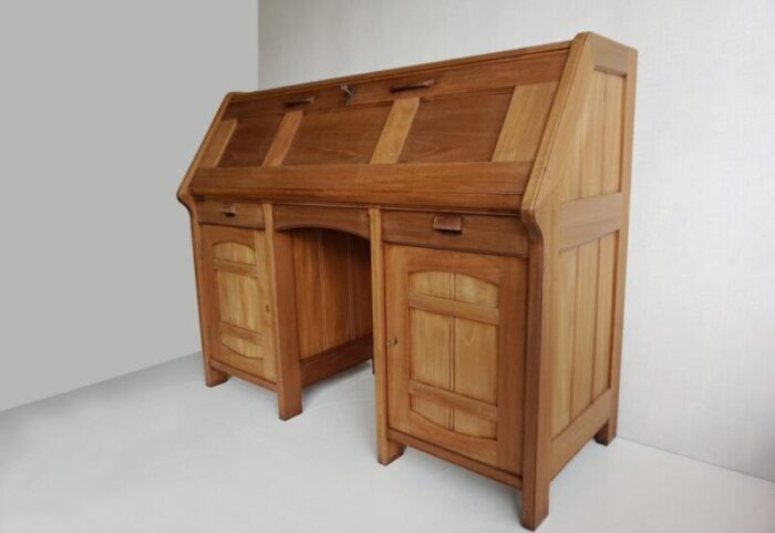 art nouveau arts and crafts drop front secretaire desk in the style of serrurier bovy and stickley 1900s 1145