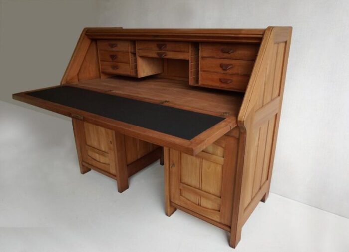 art nouveau arts and crafts drop front secretaire desk in the style of serrurier bovy and stickley 1900s 4610