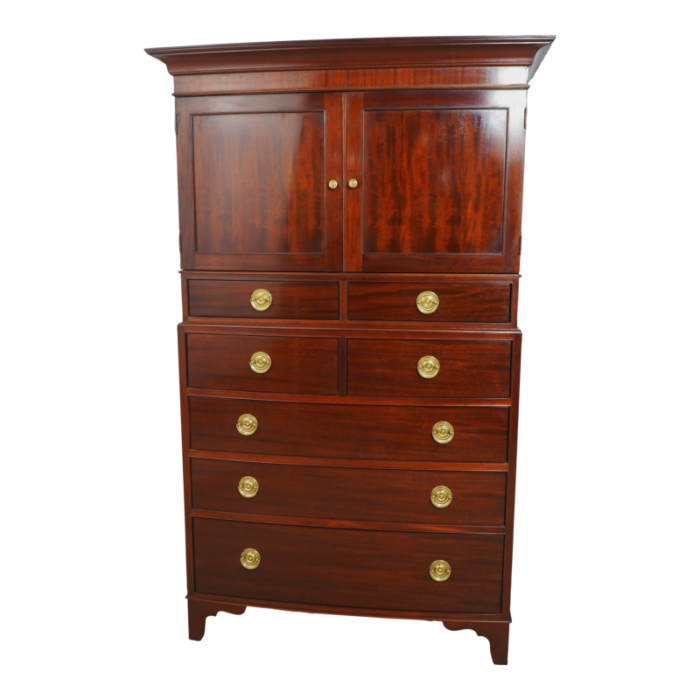 baker large mahogany chest on chest w cabinet 6258