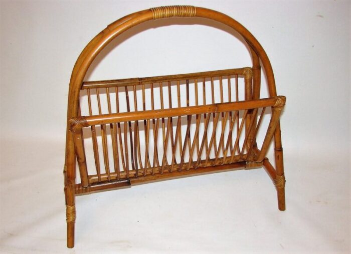 bamboo newspaper rack 1970s 5