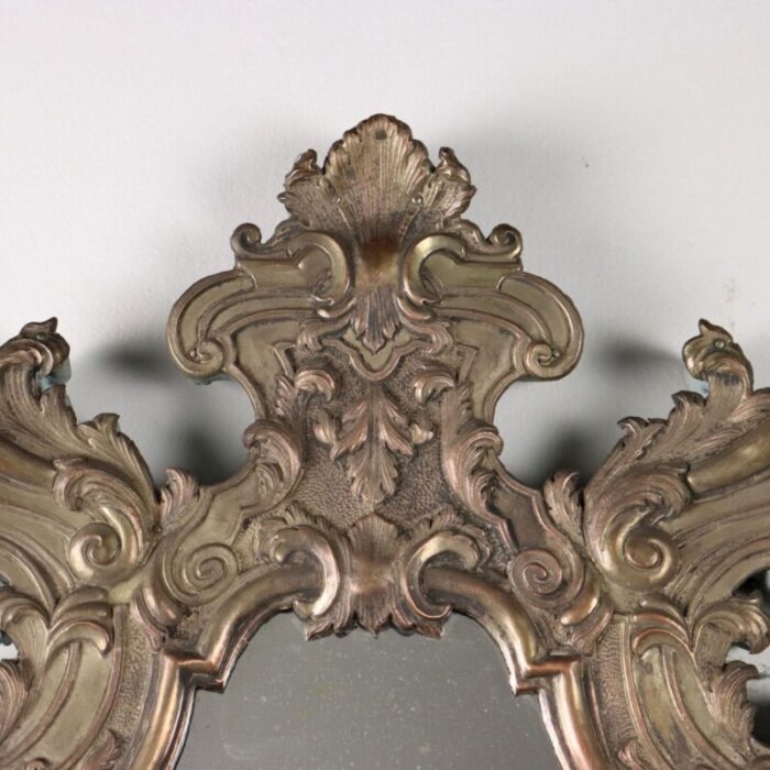 baroque style mirror and shelf italy 1800s set of 2 9