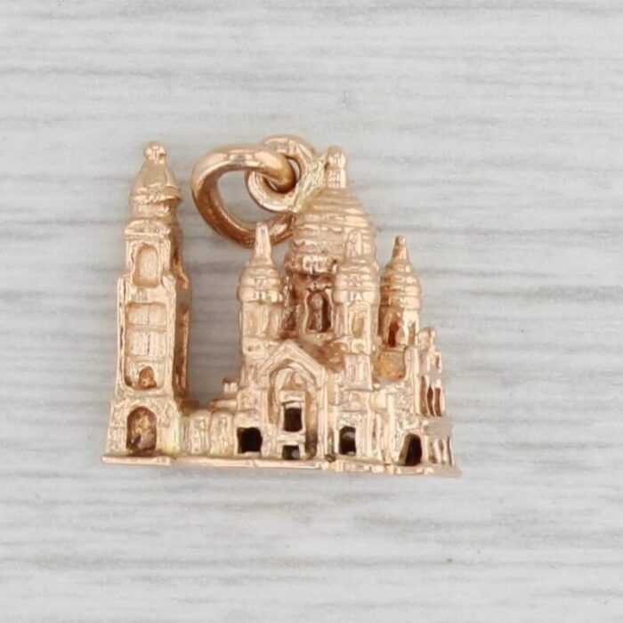 basilique du sacre coeur basilica sacred heart charm 18k gold souvenir pendant 0988