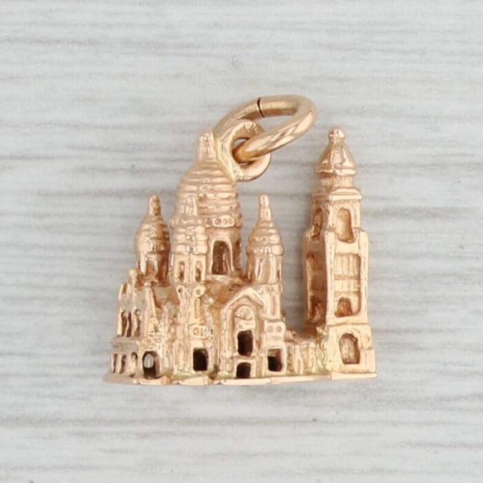 basilique du sacre coeur basilica sacred heart charm 18k gold souvenir pendant 9817