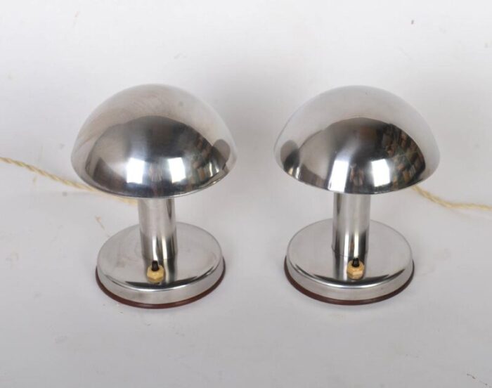 bauhaus nickel table lamps with adjustable shades attributed to franta anyz 1930s set of 2 1855