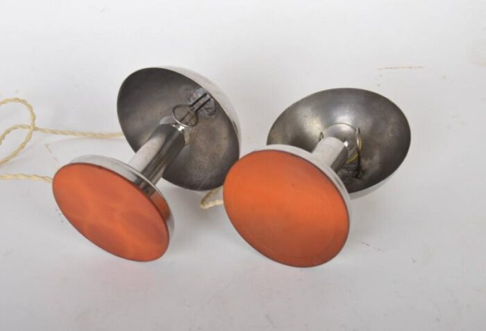 bauhaus nickel table lamps with adjustable shades attributed to franta anyz 1930s set of 2 7700