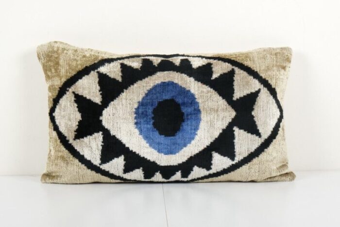 beige ikat eye pillow cover 1