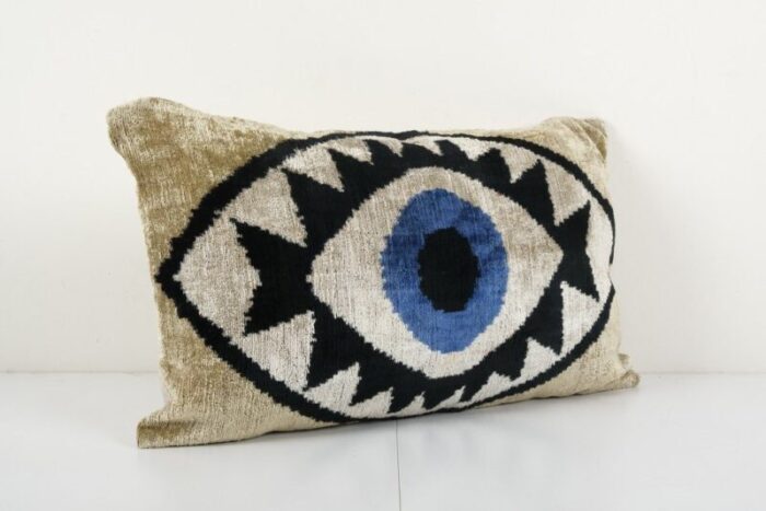 beige ikat eye pillow cover 3