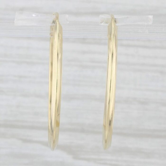 beveled hoop earrings 18k yellow gold pierced round hoops 0267