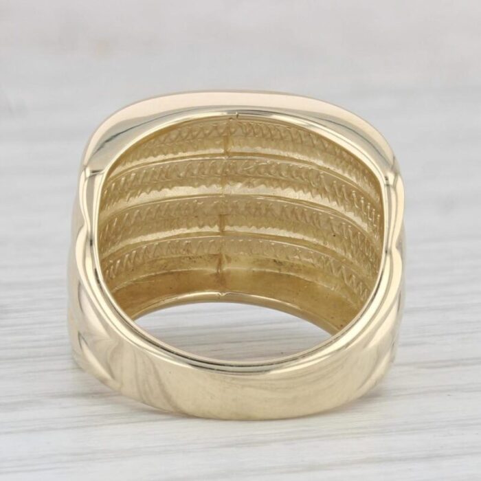 beveled stacked bands statement ring 14k yellow gold size 65 5005