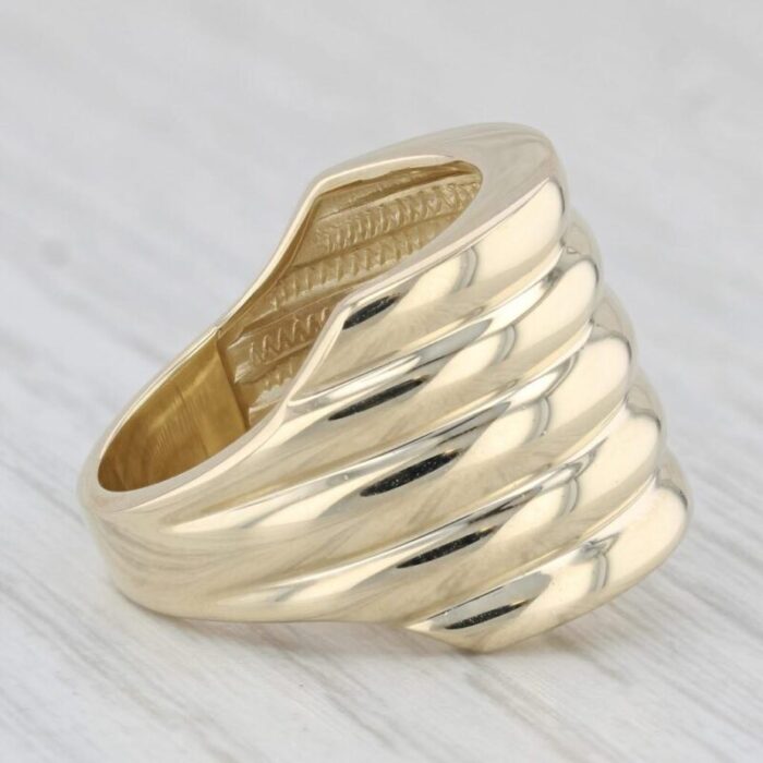 beveled stacked bands statement ring 14k yellow gold size 65 8121