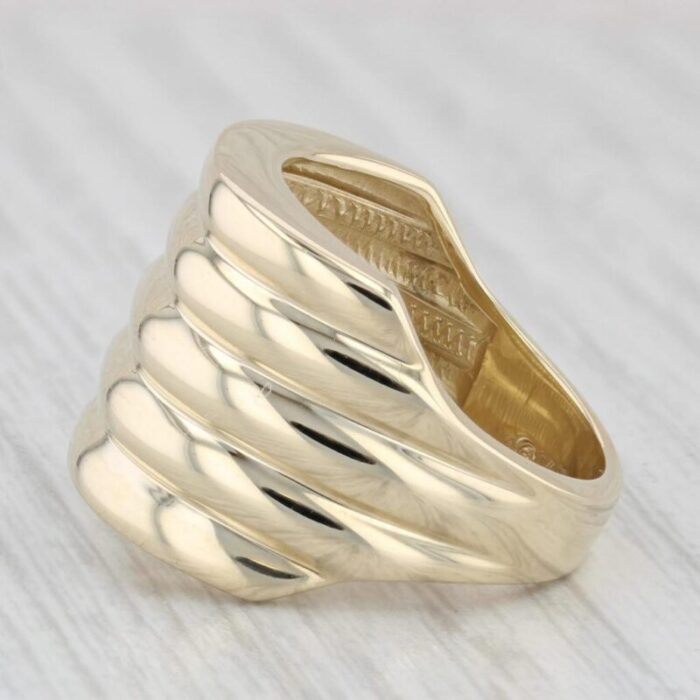 beveled stacked bands statement ring 14k yellow gold size 65 8318