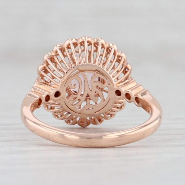 beverley k new 068ctw morganite diamond filigree ring 14k rose gold engagement size 675 0068