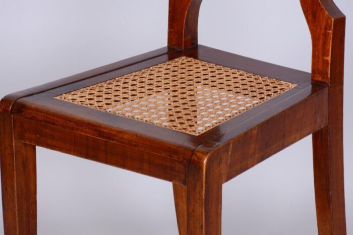 biedermeier chair in walnut vener and rattan austria 1830s 1832