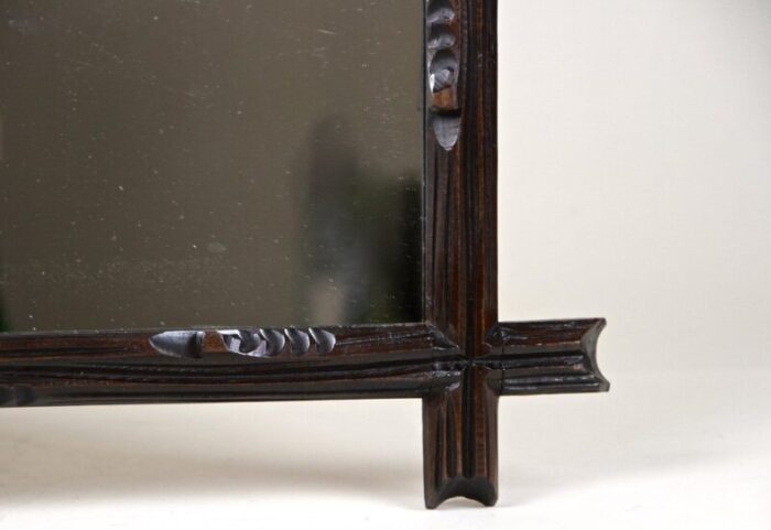 black forest hand carved basswood wall mirror austria 1890s 6