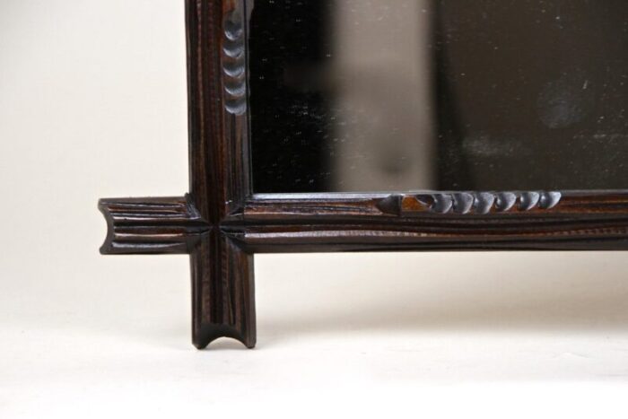 black forest hand carved basswood wall mirror austria 1890s 8