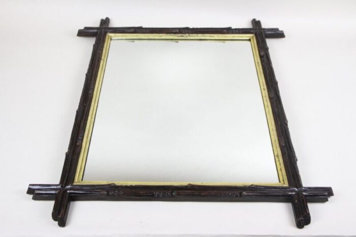 black forest hand carved mirror with gilt bar austria 1880s 9