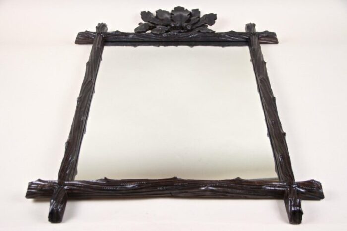 black forest mirror with oak leaf carvings austria 1870s 12