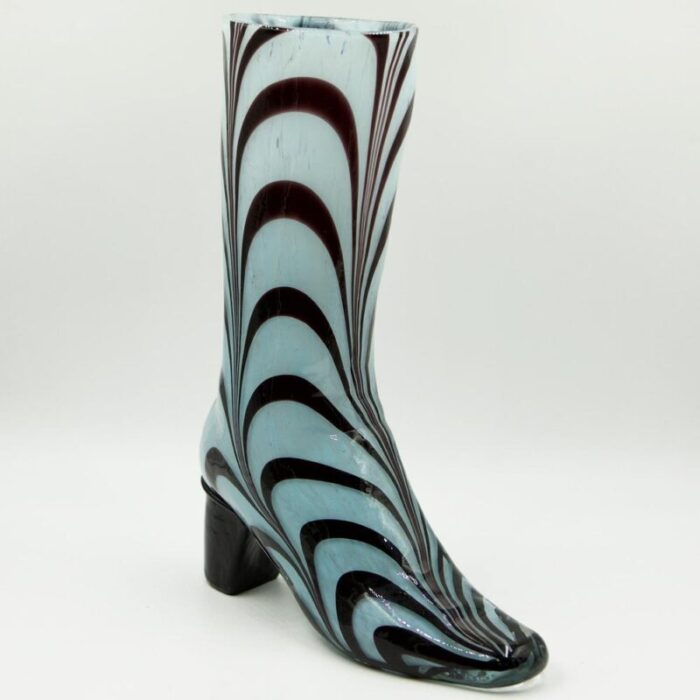 boot glass vase hand blown with tear off point 7267