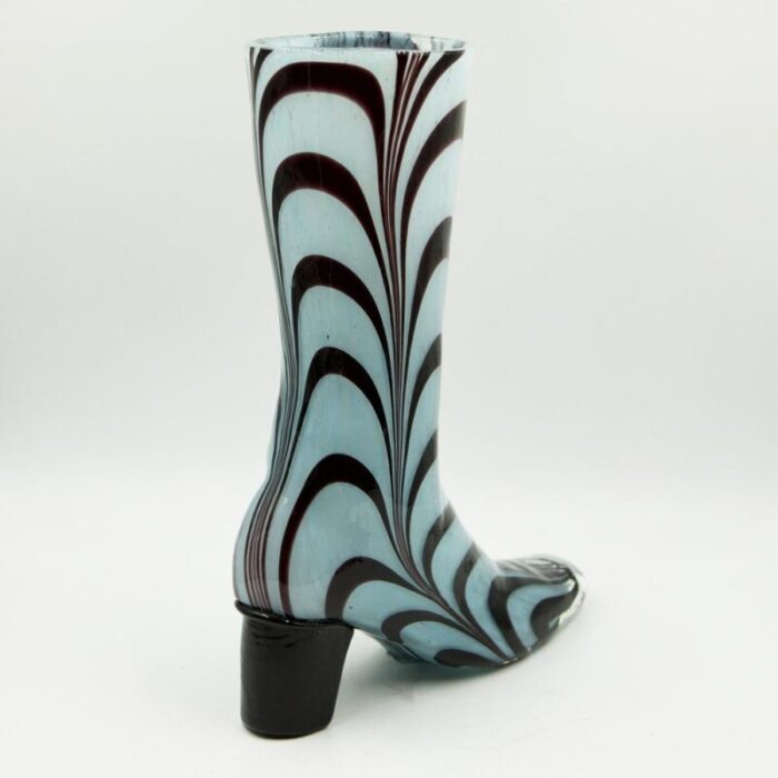 boot glass vase hand blown with tear off point 9576