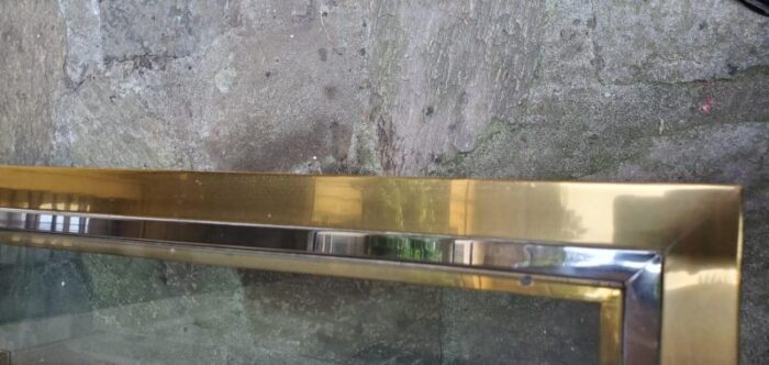 brass and chrome console table 1970s 0602