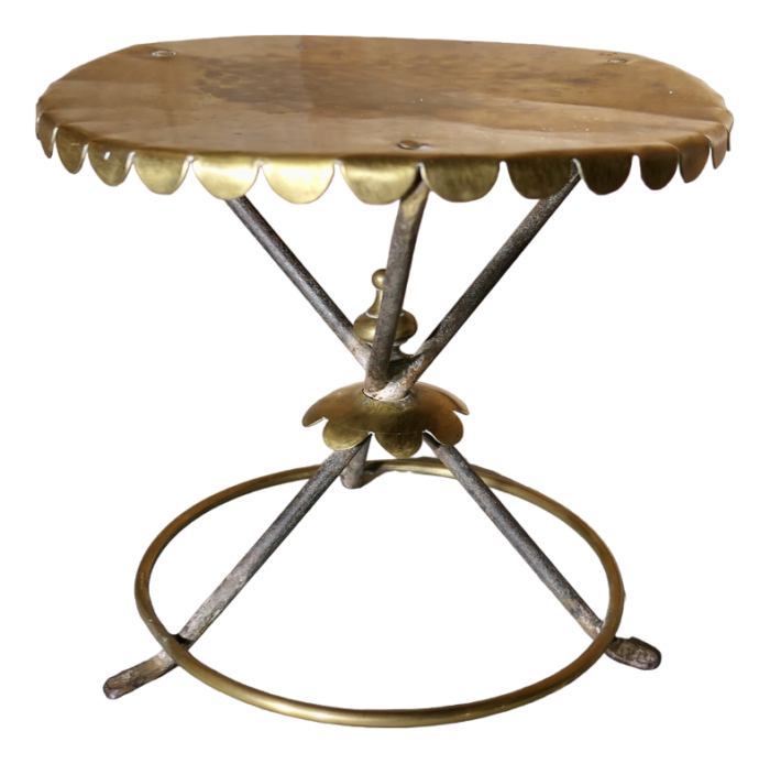 brass and iron trivet side table 6234