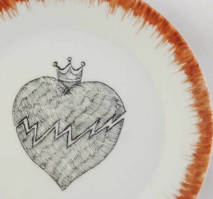 broken heart dessert plates by lithian ricci set of 2 2