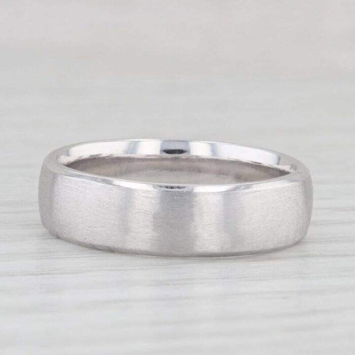 brushed mens wedding ring 10k white gold size 10 comfort fit band 3820