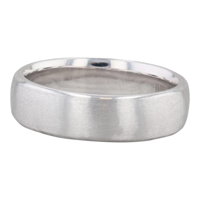 brushed mens wedding ring 10k white gold size 10 comfort fit band 7790