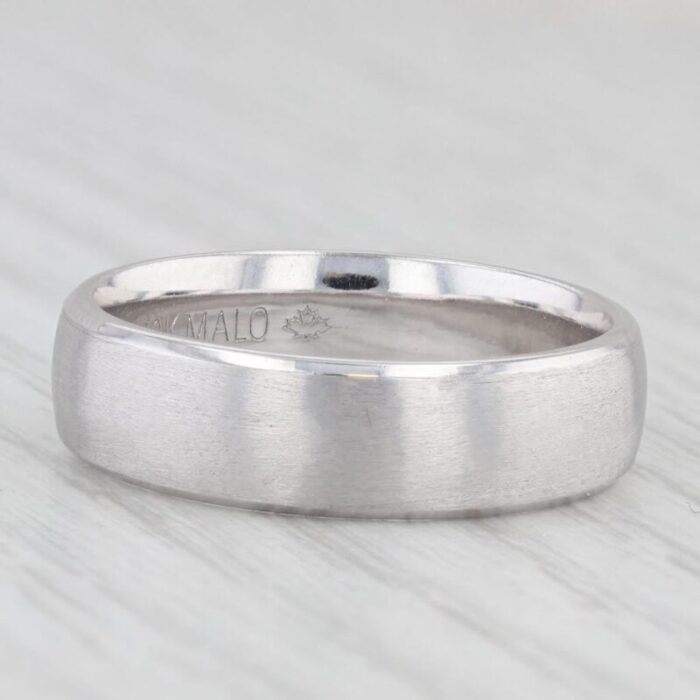 brushed mens wedding ring 10k white gold size 10 comfort fit band 7998