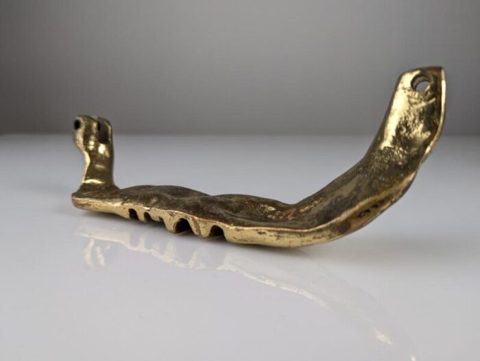 brutalist bronze sculptural handle 1970s 3455