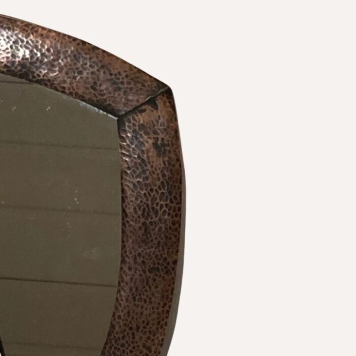 brutalist dutch copper hammered triangle mirror 1920s 2