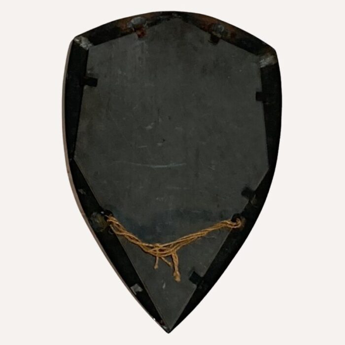 brutalist dutch copper hammered triangle mirror 1920s 7