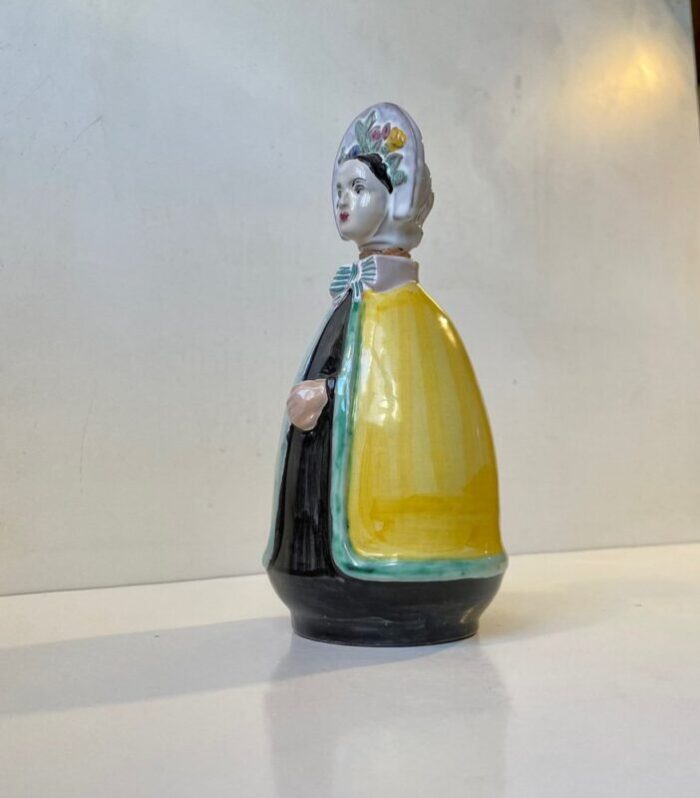 ceramic figural dressed woman decanter by johgus bornholm 1950s 3