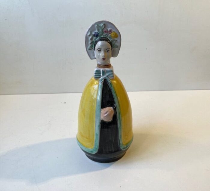 ceramic figural dressed woman decanter by johgus bornholm 1950s 9