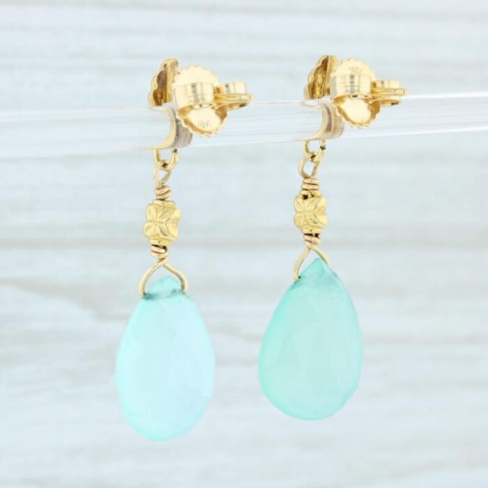 chalcedony briolette teardrop earrings 18k yellow gold dangle nordstrom 2 pieces 3123