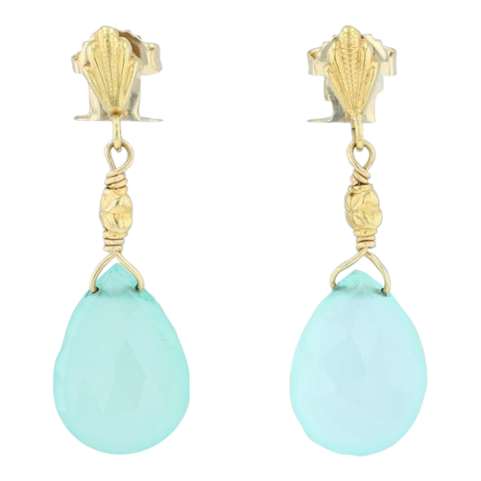 chalcedony briolette teardrop earrings 18k yellow gold dangle nordstrom 2 pieces 4447