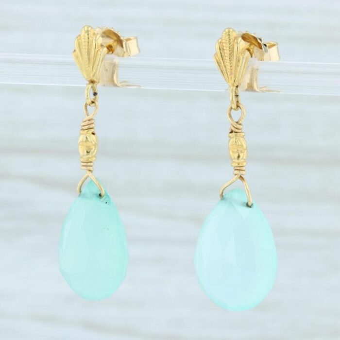 chalcedony briolette teardrop earrings 18k yellow gold dangle nordstrom 2 pieces 6257