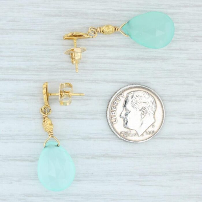 chalcedony briolette teardrop earrings 18k yellow gold dangle nordstrom 2 pieces 8278