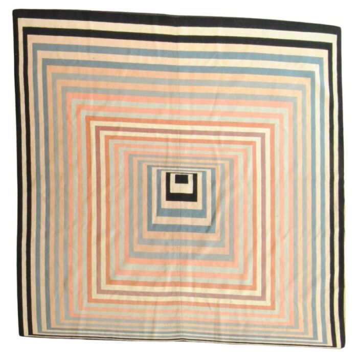 chinese geometric needle point rug 1970s 1