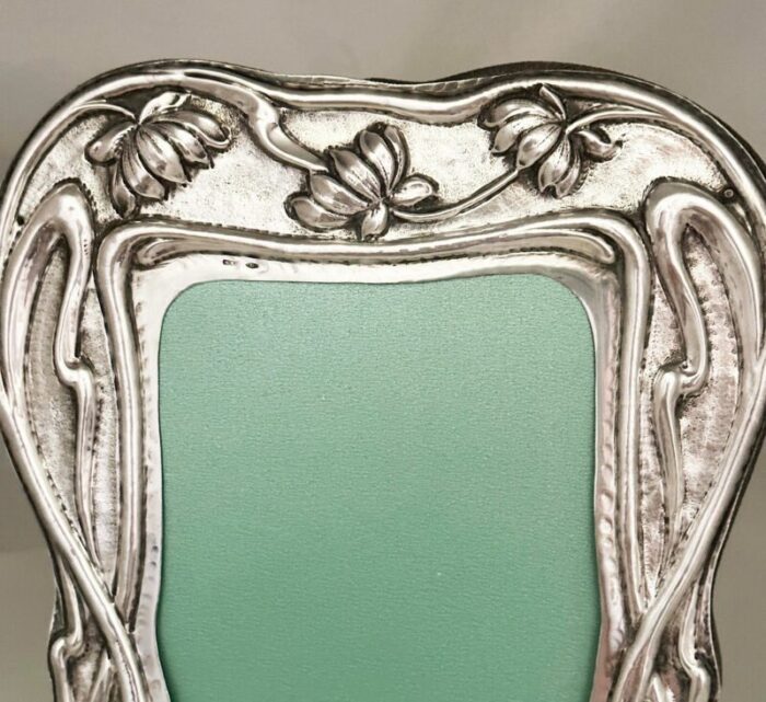 circa 1970 vintage italian sterling silver photo picture frame art nouveau style 6980