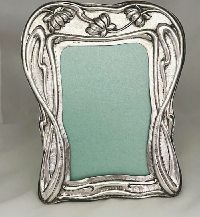 circa 1970 vintage italian sterling silver photo picture frame art nouveau style 7543