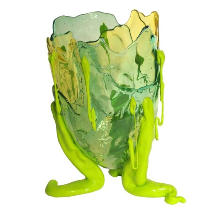 clear clear aqua clear yellow and matt lime special extra colour vase by gaetano pesce for fish design 1