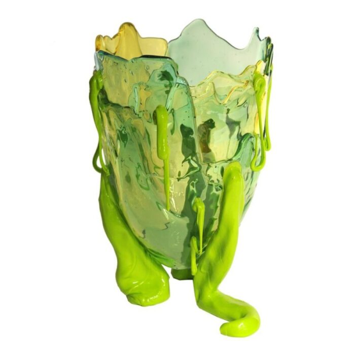 clear clear aqua clear yellow and matt lime special extra colour vase by gaetano pesce for fish design 3