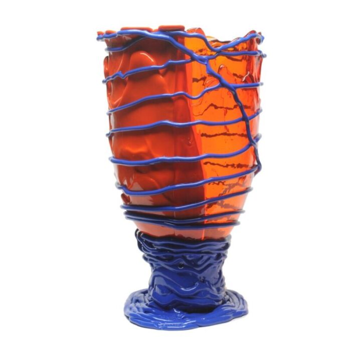 clear orange matt orange matt blue pompitu ii extracolor vase by gaetano pesce for fish design 1